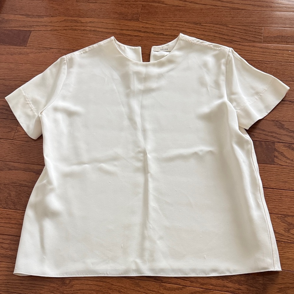 Celine Ivory Short Sleeve Blouse